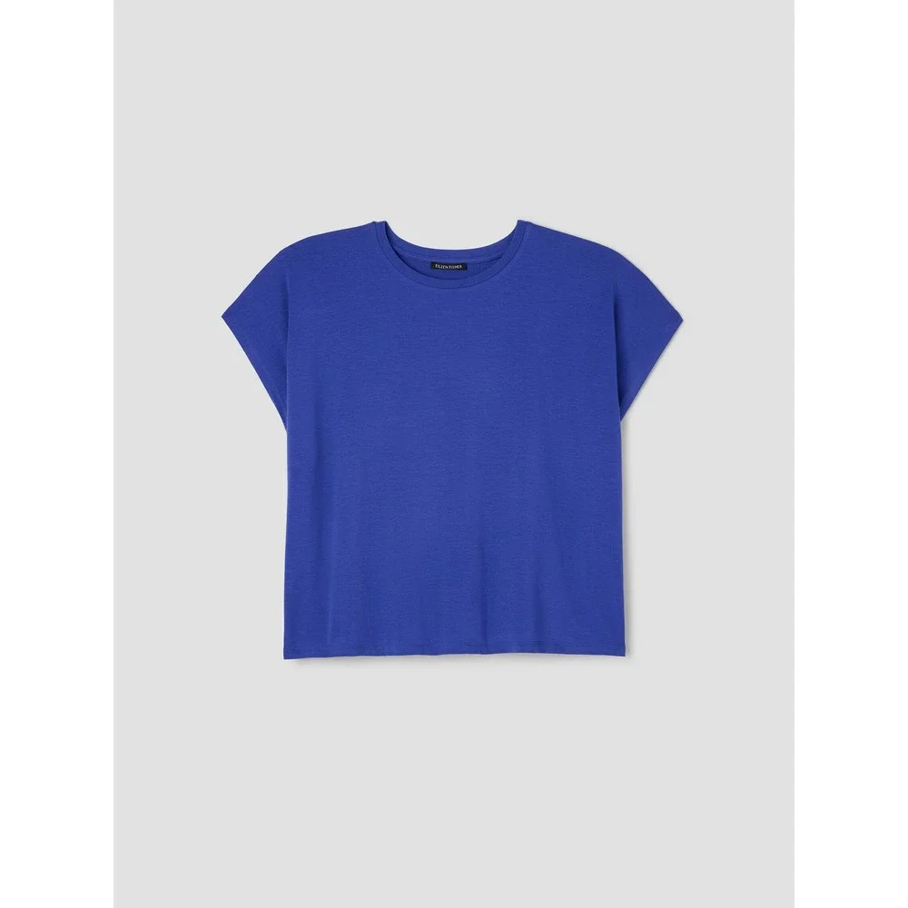 Eileen Fisher Fine Jersey Square‎ Top Royal Blue Size 1X New With Tags